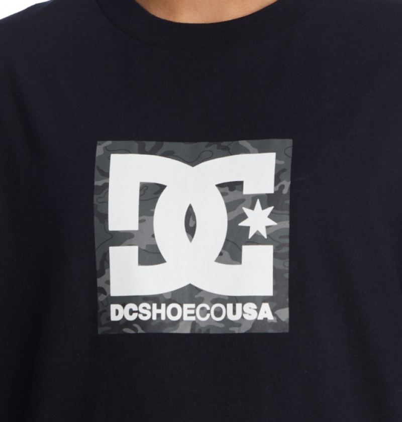 Hombre Camiseta DC Shoes DC Square Star Fill Negras Negras Camuflaje | GLE-069532