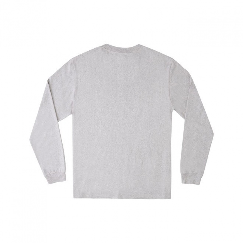 Hombre Camiseta DC Shoes DC Square Star Long Sleeve Gris | IAQ-708216