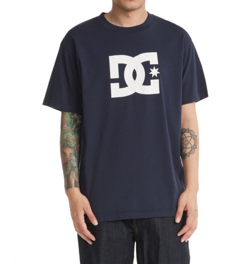 Hombre Camiseta DC Shoes DC Star Azul Marino | ADB-632508