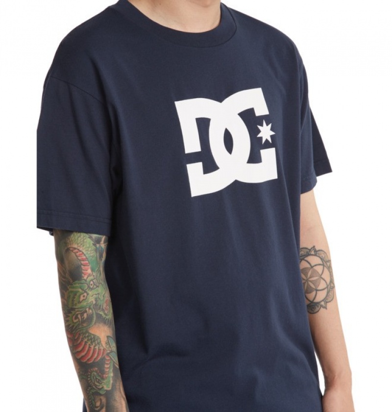 Hombre Camiseta DC Shoes DC Star Azul Marino | ADB-632508