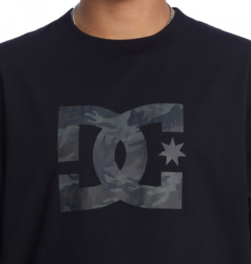 Hombre Camiseta DC Shoes DC Star Fill Heritage Negras Negras Camuflaje | QIA-708145