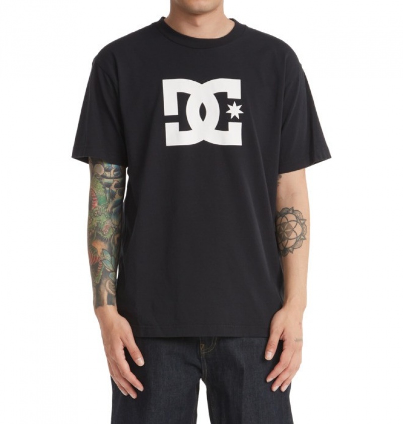 Hombre Camiseta DC Shoes DC Star Negras | JWF-684219