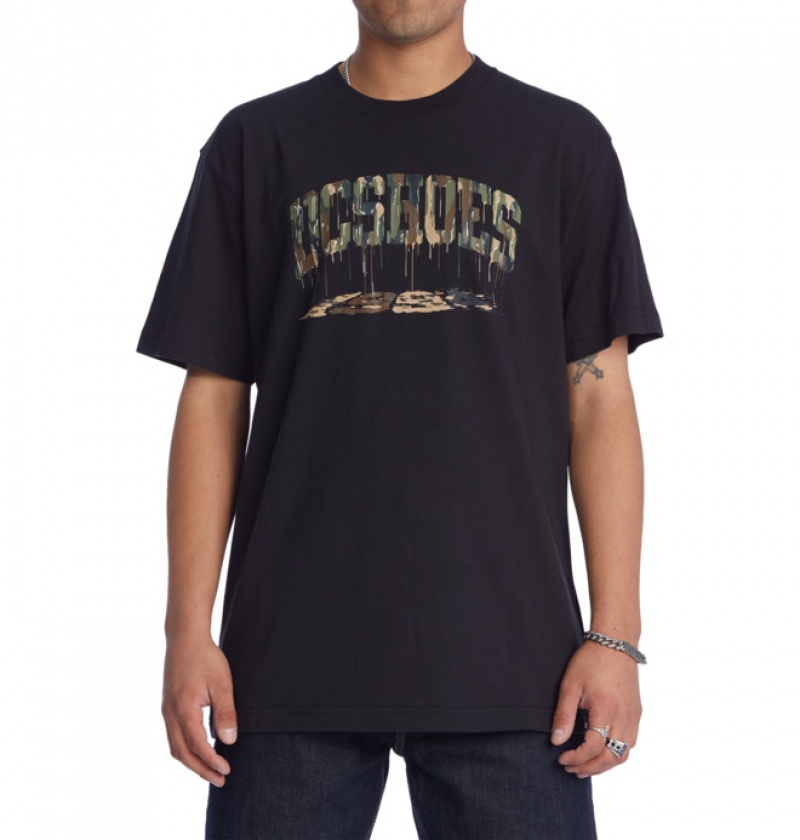 Hombre Camiseta DC Shoes Stacked Drip Heritage Negras | JGL-179302