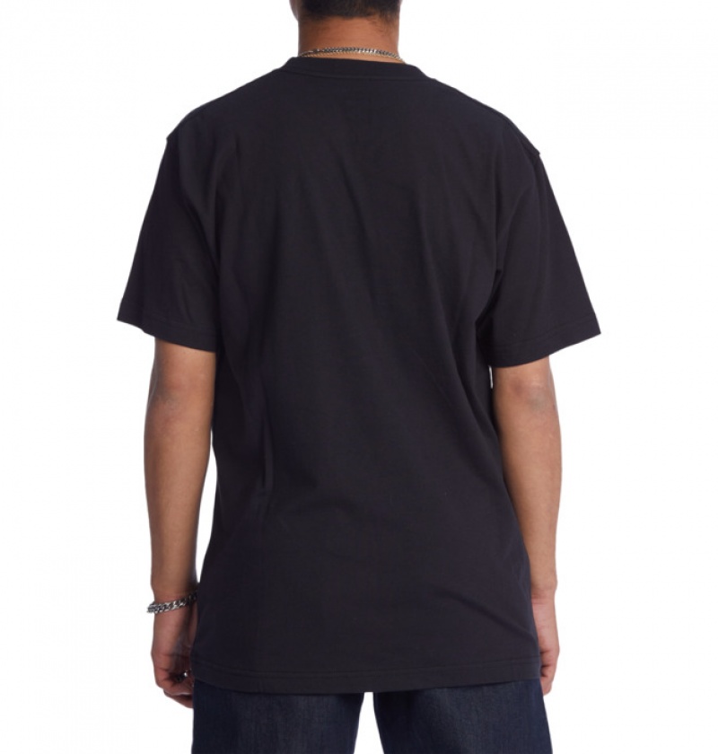 Hombre Camiseta DC Shoes Stacked Drip Heritage Negras | JGL-179302