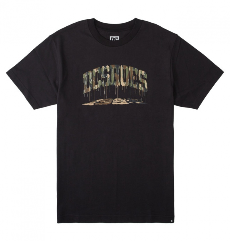 Hombre Camiseta DC Shoes Stacked Drip Heritage Negras | JGL-179302