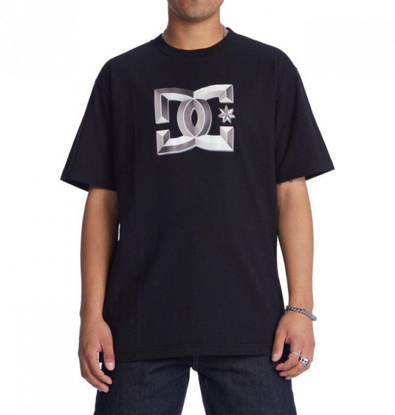 Hombre Camiseta DC Shoes Star Bevelled Heritage Negras | RDH-049378