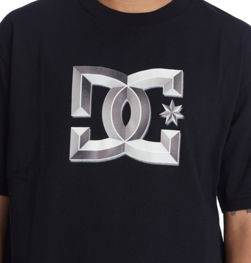 Hombre Camiseta DC Shoes Star Bevelled Heritage Negras | RDH-049378