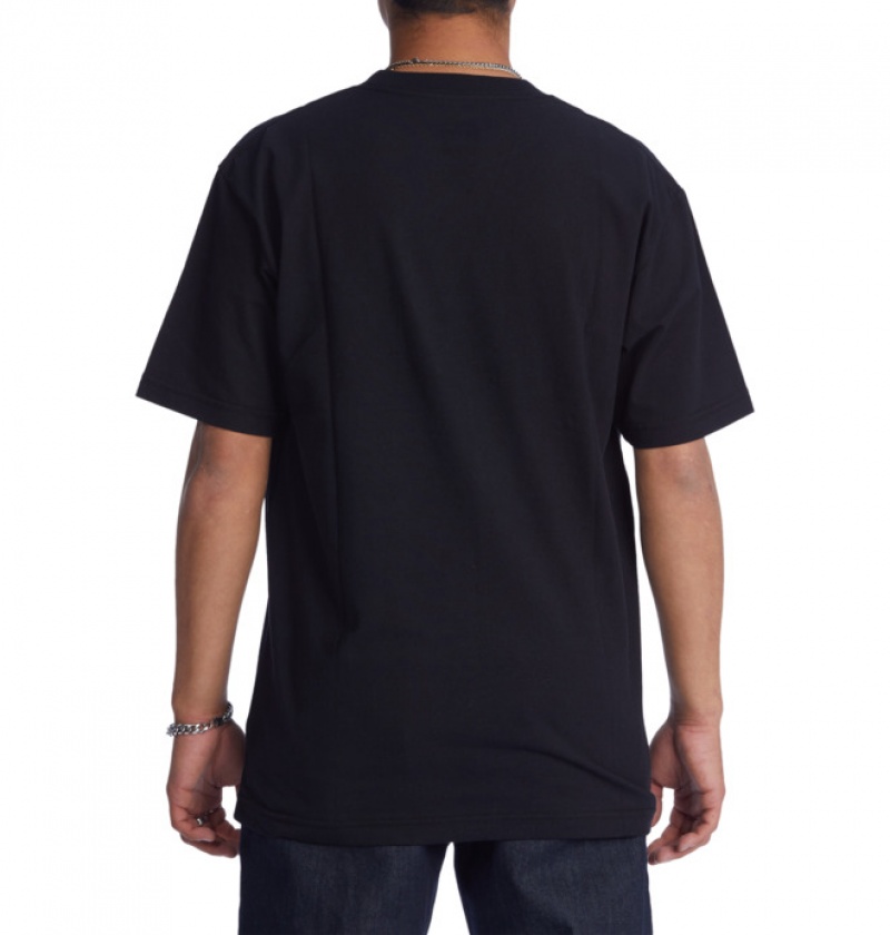 Hombre Camiseta DC Shoes Star Bevelled Heritage Negras | RDH-049378