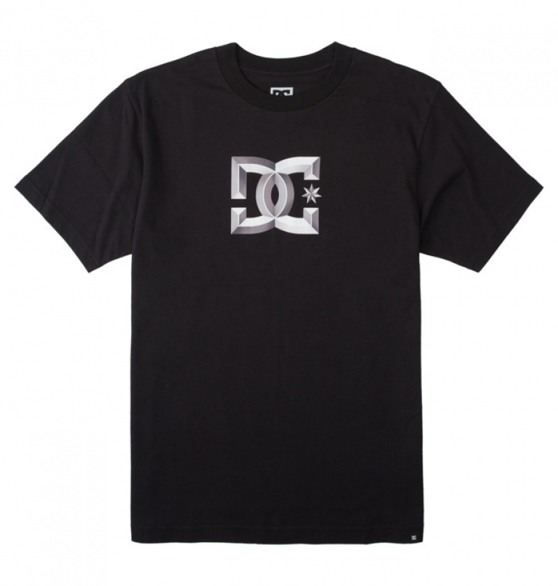 Hombre Camiseta DC Shoes Star Bevelled Heritage Negras | RDH-049378