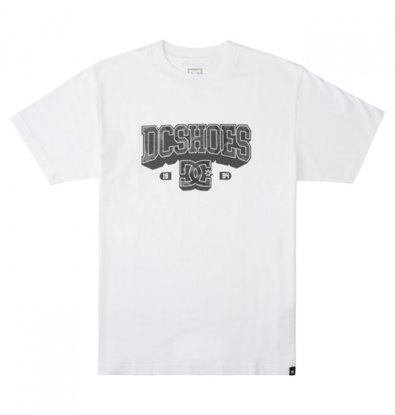 Hombre Camiseta DC Shoes Strong Hold Heritage Blancas | JDU-946270