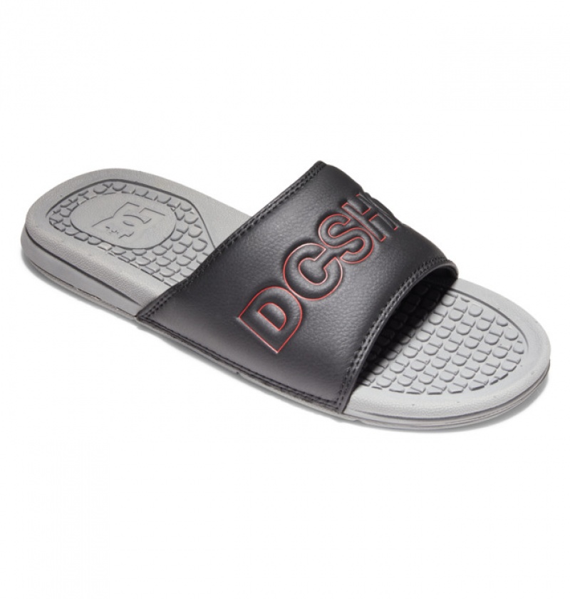 Hombre Chanclas DC Shoes Bolsa Gris Negras Rojas | PEL-695180