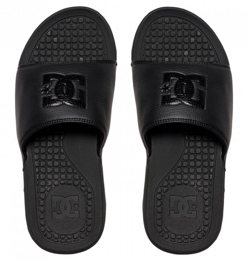 Hombre Chanclas DC Shoes Bolsa Negras Negras Negras | WFL-978321