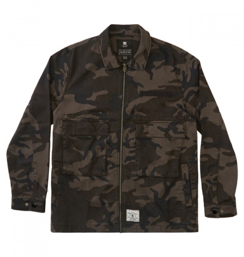 Hombre Chaquetas DC Shoes Admiral 3 Negras Camuflaje | IMK-476153