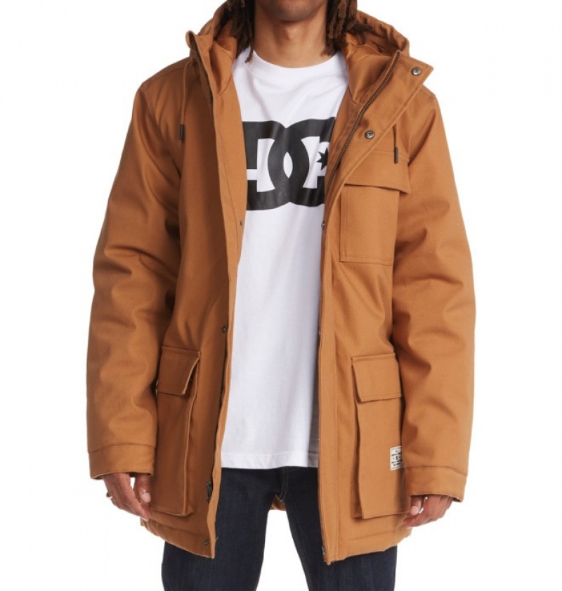 Hombre Chaquetas DC Shoes Canondale S Kapucí Parka Marrones | ZUS-327150