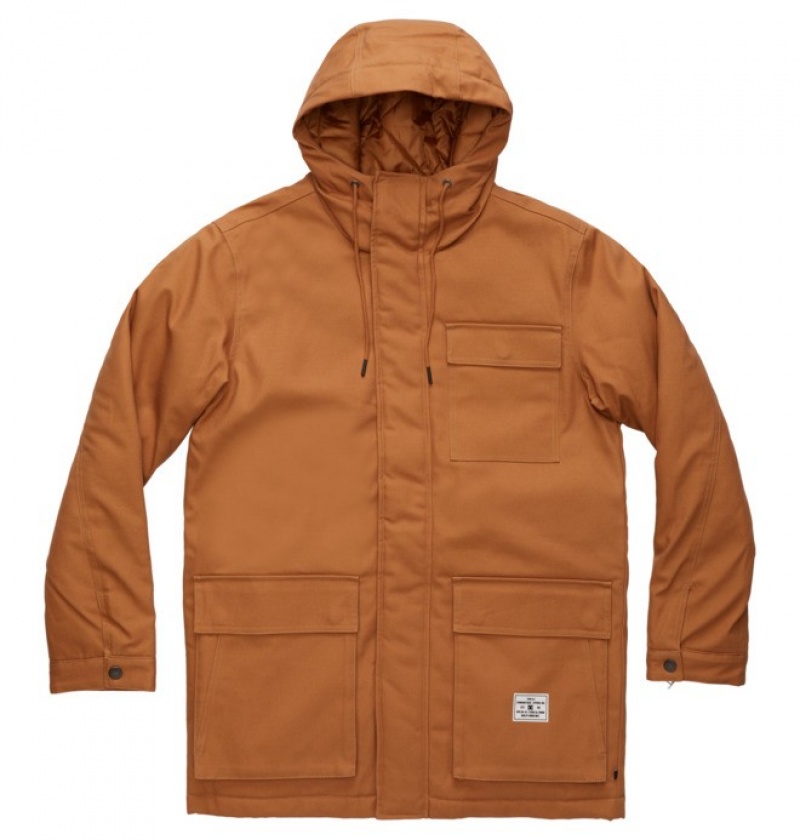 Hombre Chaquetas DC Shoes Canondale S Kapucí Parka Marrones | ZUS-327150