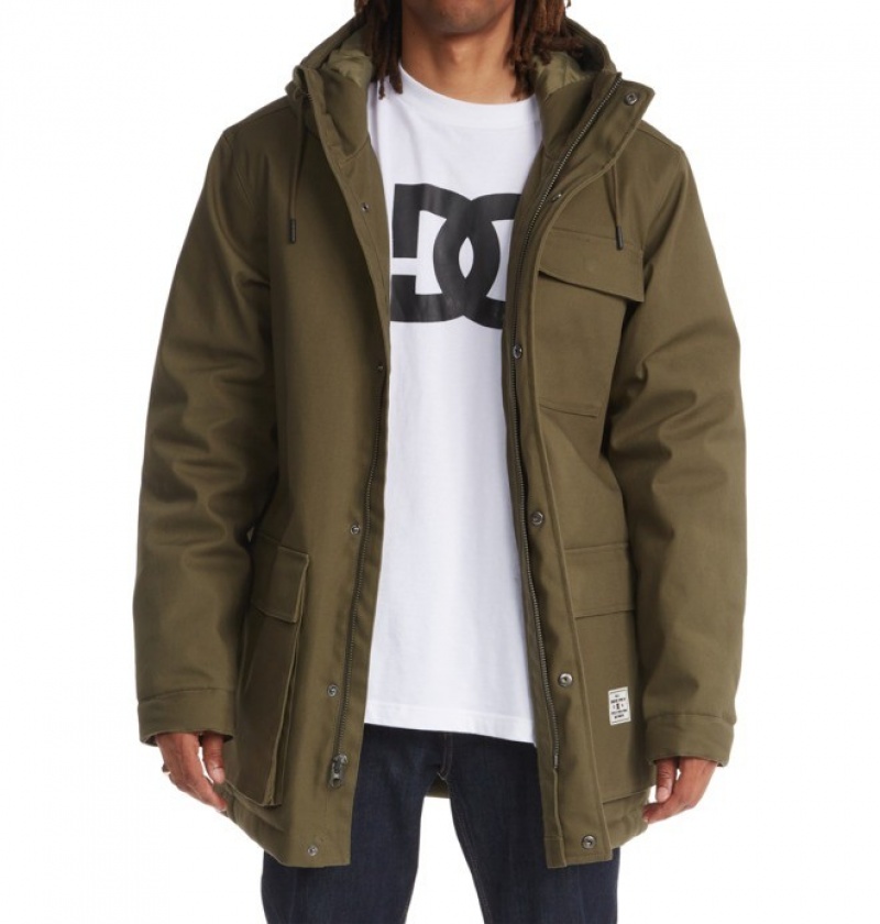 Hombre Chaquetas DC Shoes Canondale S Kapucí Parka Verde Oscuro | ZTH-690518