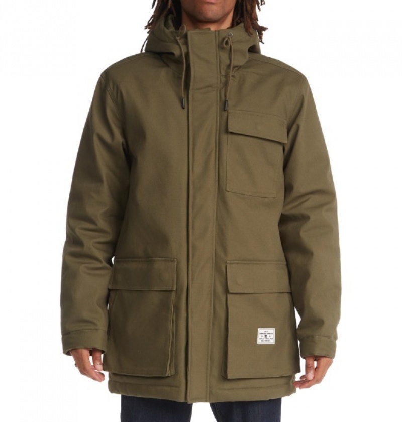 Hombre Chaquetas DC Shoes Canondale S Kapucí Parka Verde Oscuro | ZTH-690518