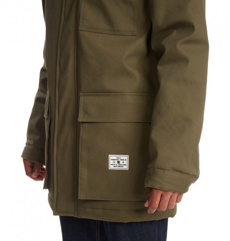 Hombre Chaquetas DC Shoes Canondale S Kapucí Parka Verde Oscuro | ZTH-690518