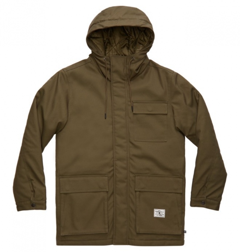 Hombre Chaquetas DC Shoes Canondale S Kapucí Parka Verde Oscuro | ZTH-690518