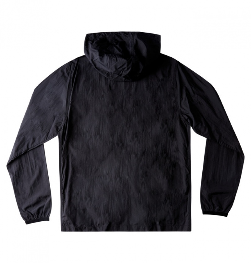 Hombre Chaquetas DC Shoes Dagup Pack Vody-Resistant Windbreaker Negras | UMQ-035784