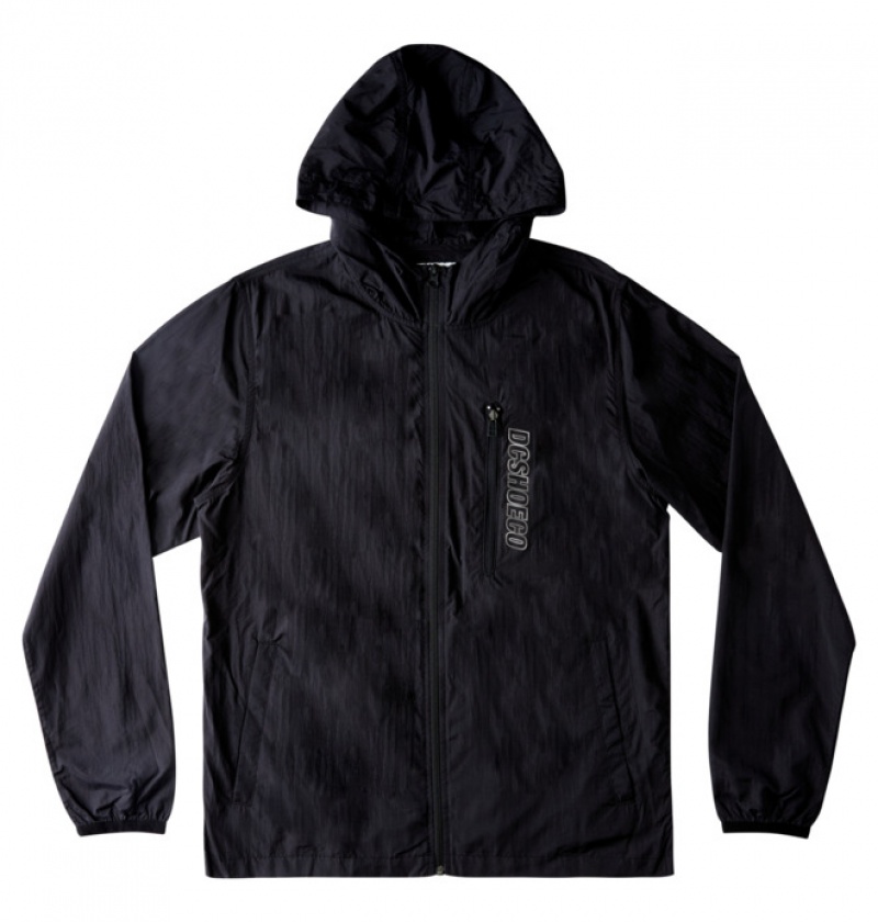 Hombre Chaquetas DC Shoes Dagup Pack Vody-Resistant Windbreaker Negras | UMQ-035784