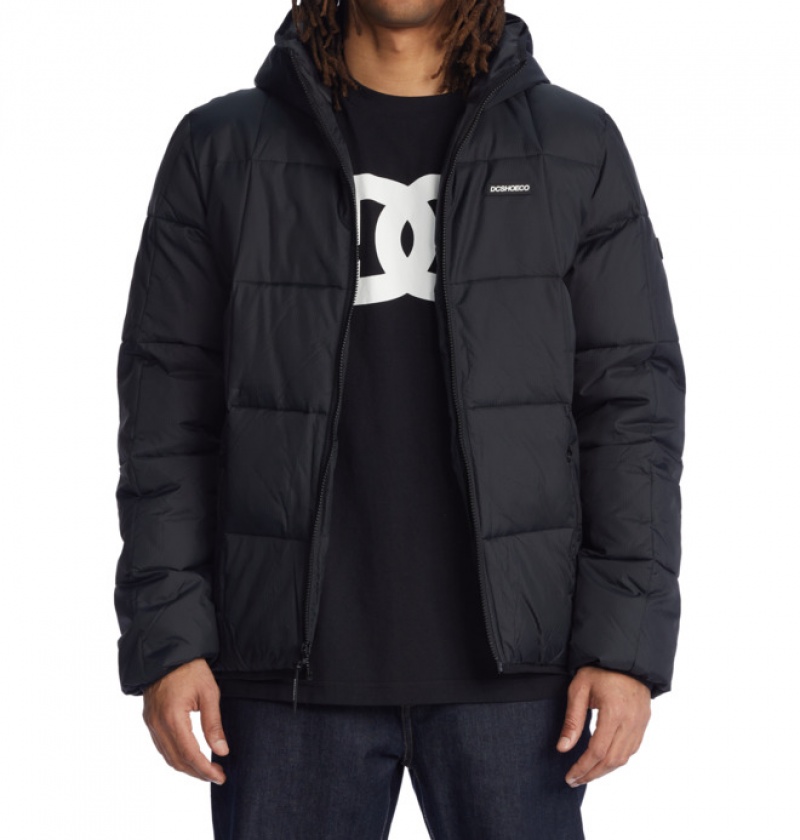 Hombre Chaquetas DC Shoes Square Up Puffer 2 Negras | JQI-987654