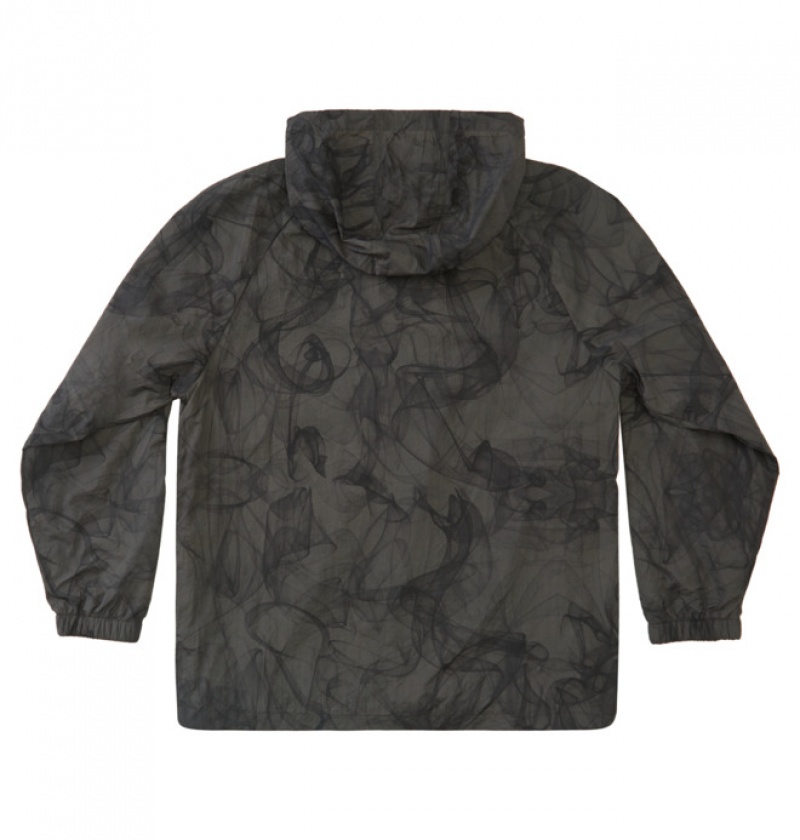 Hombre Chaquetas DC Shoes The Ramble Printed Anorak Vody-Resistant Windbreaker Gris Oscuro | ERM-620178