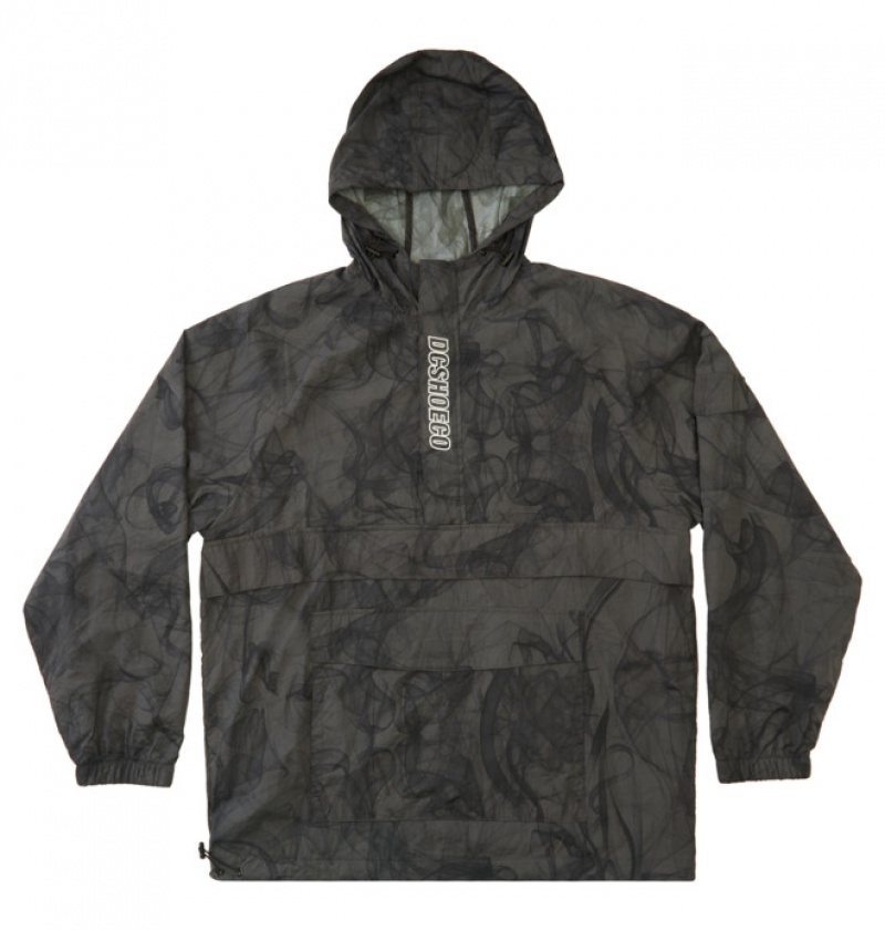 Hombre Chaquetas DC Shoes The Ramble Printed Anorak Vody-Resistant Windbreaker Gris Oscuro | ERM-620178