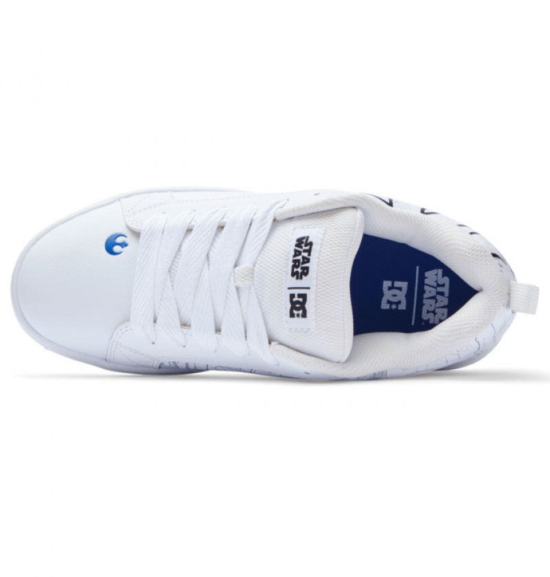 Hombre Court Graffik DC Shoes Blancas Azules | SEL-824091