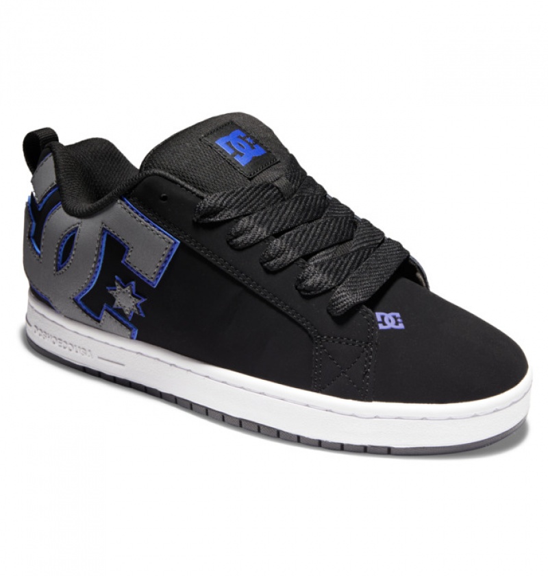 Hombre Court Graffik DC Shoes Negras Azules Gris | TDN-236148