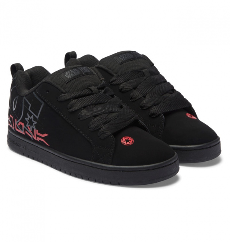 Hombre Court Graffik DC Shoes Negras Gris Rojas | DXA-542068