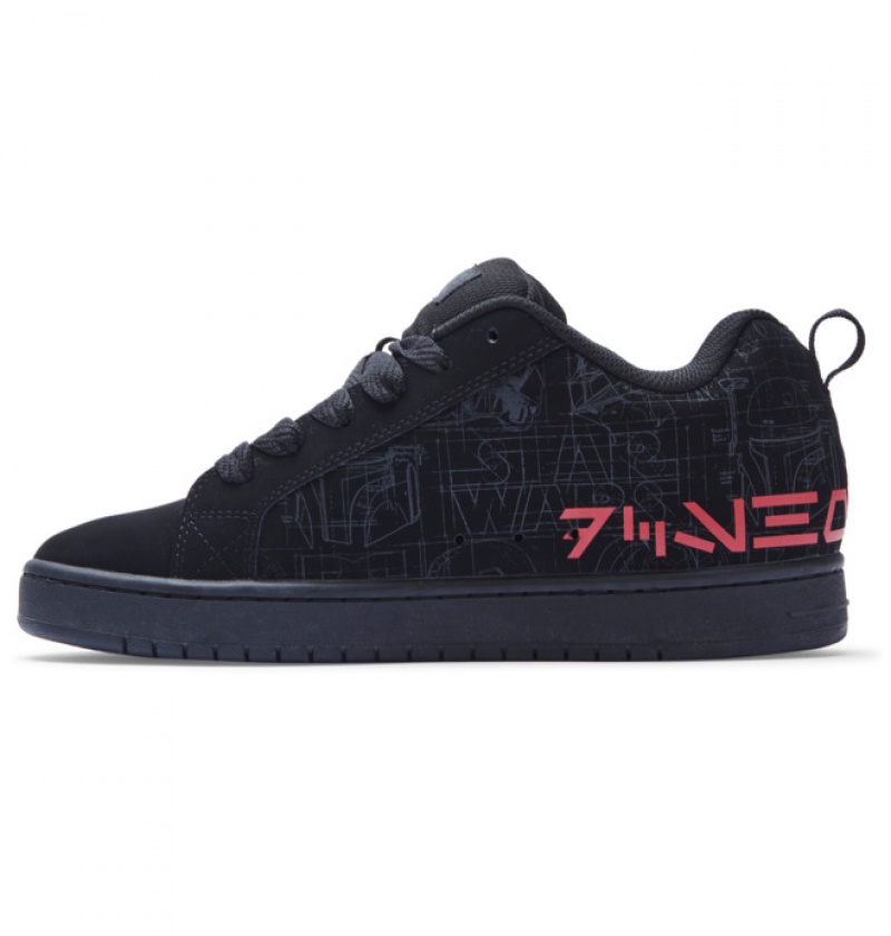 Hombre Court Graffik DC Shoes Negras Gris Rojas | DXA-542068