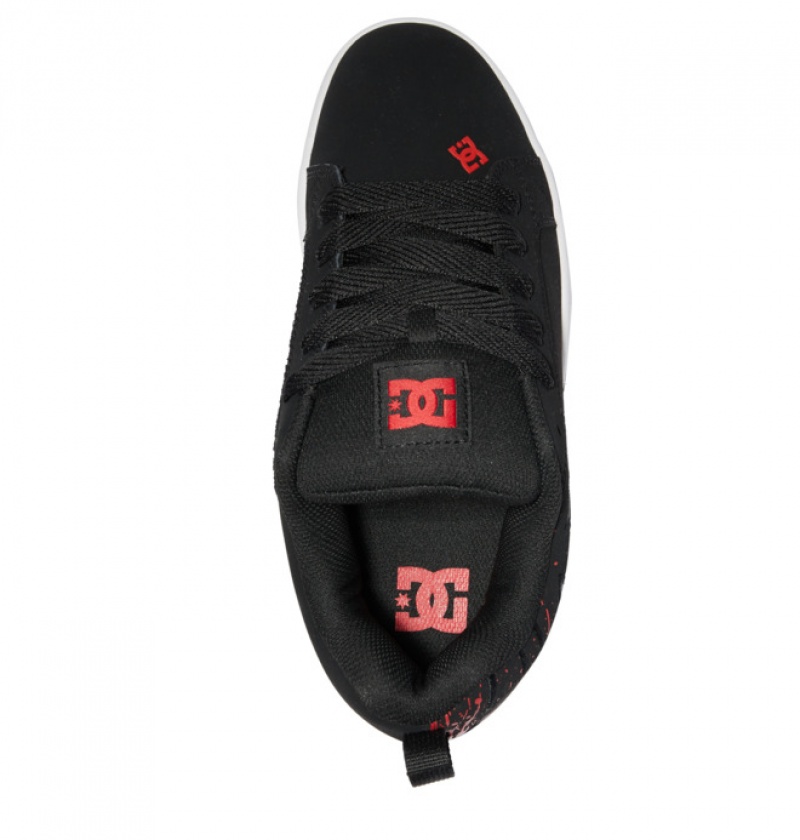 Hombre Court Graffik DC Shoes Negras Rojas Negras | IET-352976