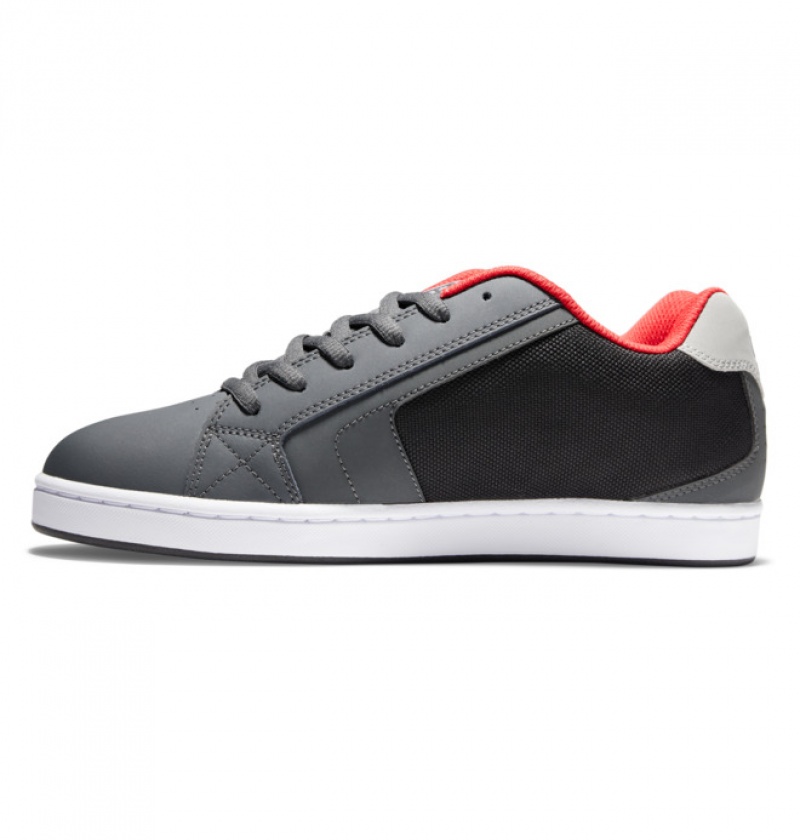 Hombre Net DC Shoes Gris Negras Rojas | NEJ-345271