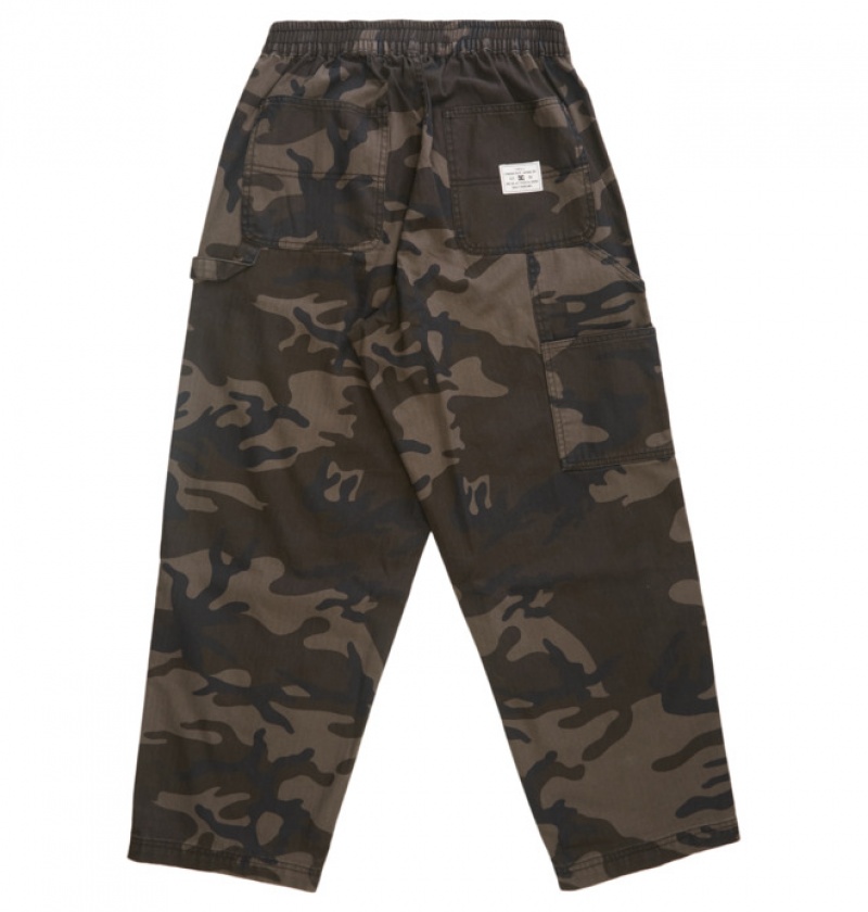 Hombre Pantalon DC Shoes Mechanic 3 Carpenter Negras Camuflaje | ZAJ-891240