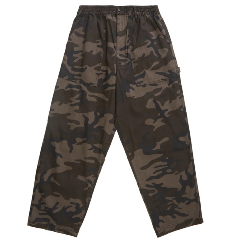 Hombre Pantalon DC Shoes Mechanic 3 Carpenter Negras Camuflaje | ZAJ-891240