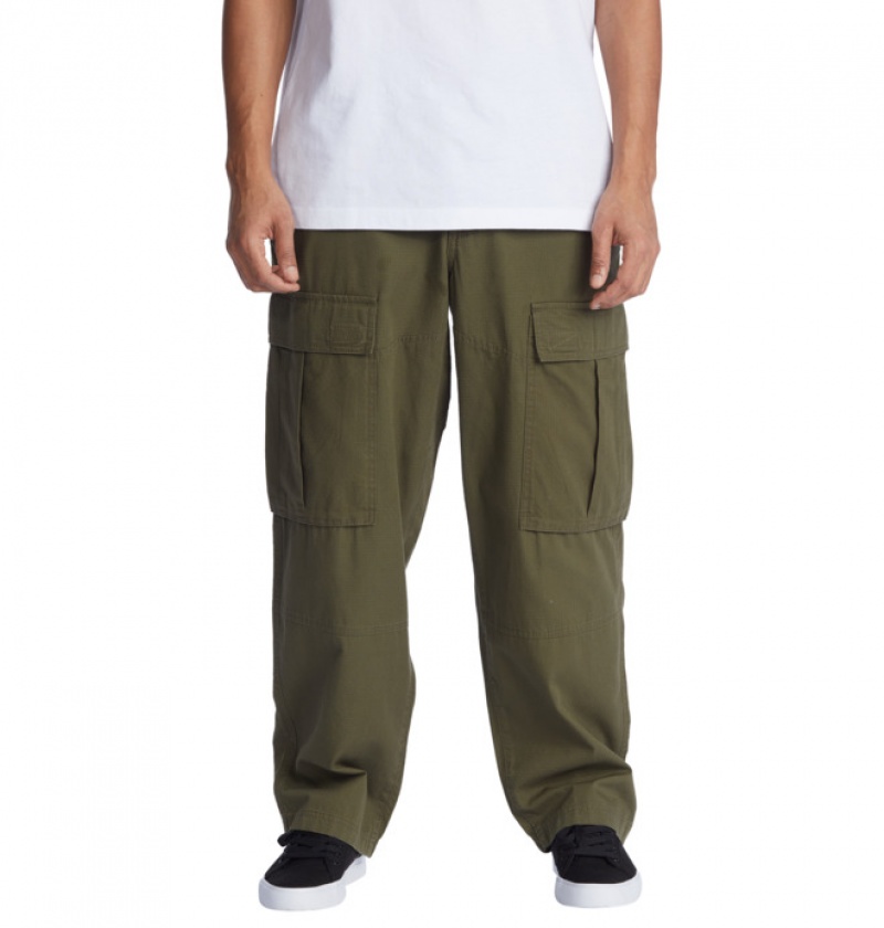 Hombre Pantalon DC Shoes The Tundra Cargo Verde Oscuro | CTZ-179425