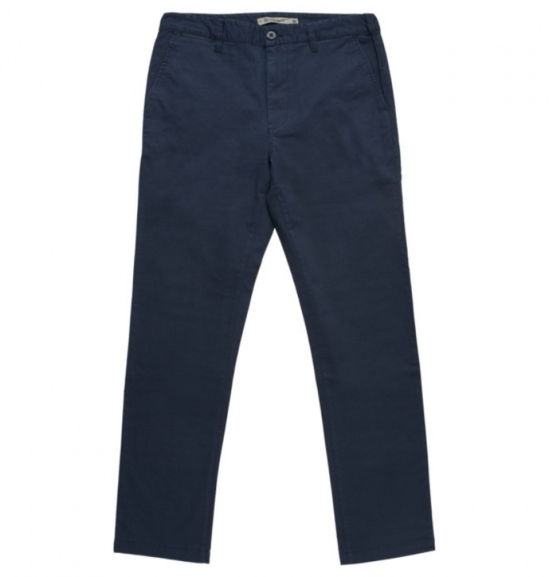 Hombre Pantalon DC Shoes Worker Chino Azul Marino | PCI-654837