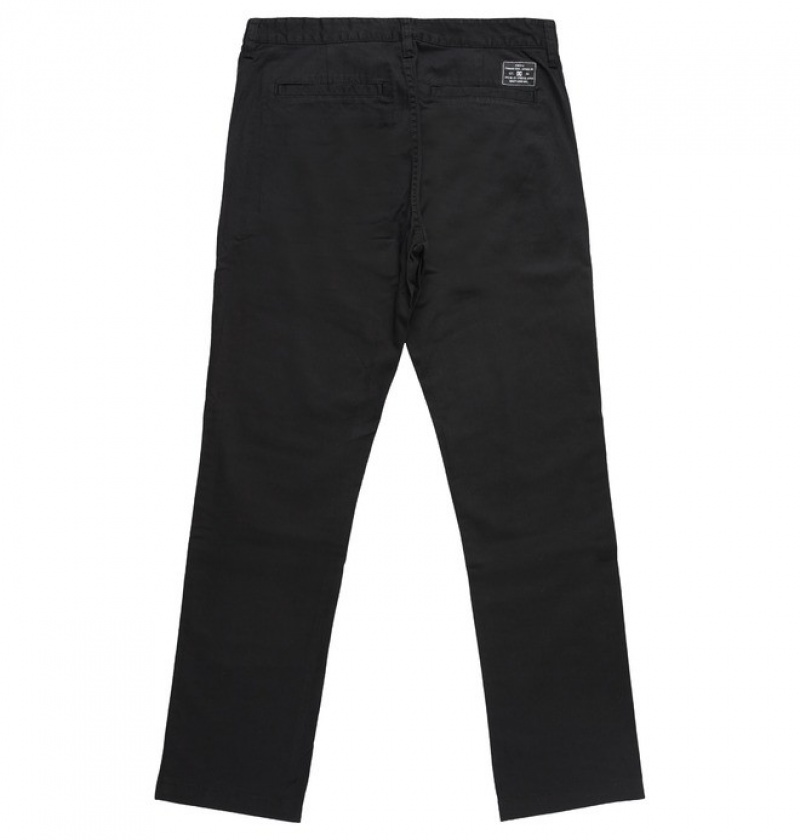 Hombre Pantalon DC Shoes Worker Chino Negras | NDC-350687