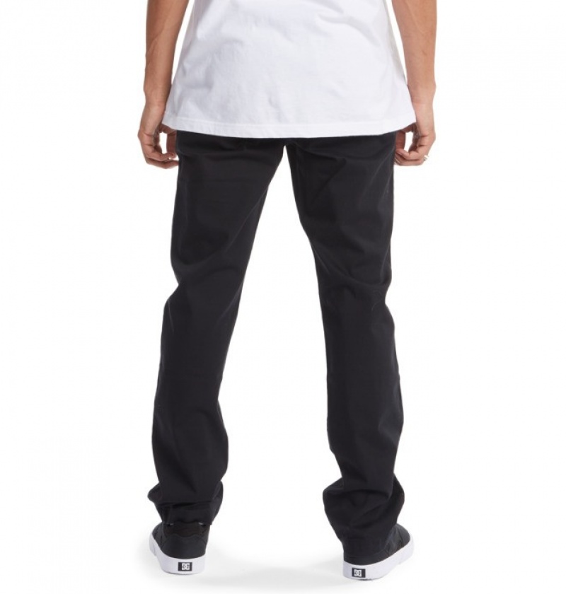 Hombre Pantalon DC Shoes Worker Chino Negras | NDC-350687