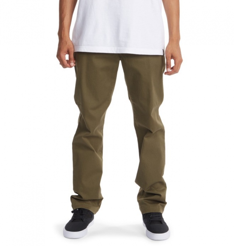 Hombre Pantalon DC Shoes Worker Chino Verde Oscuro | KCY-637540