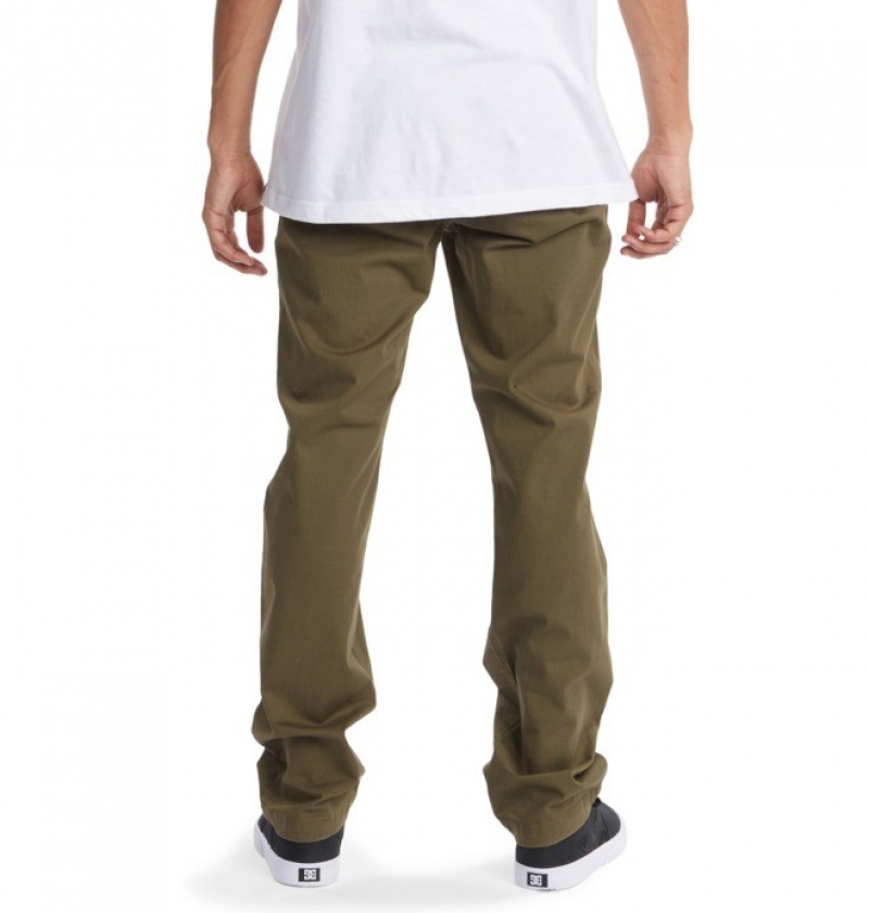 Hombre Pantalon DC Shoes Worker Chino Verde Oscuro | KCY-637540