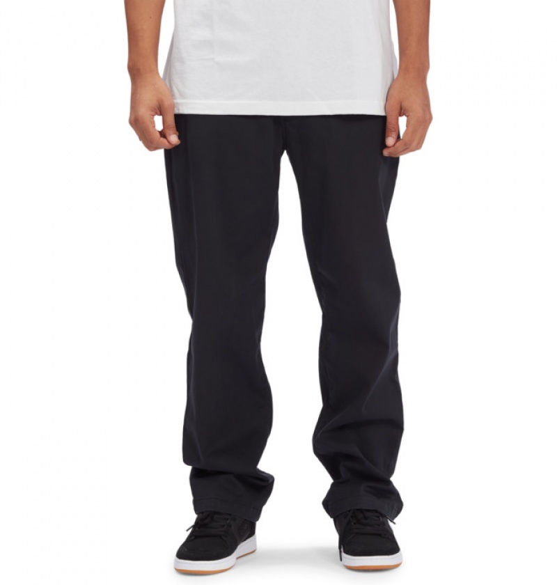 Hombre Pantalon DC Shoes Worker Relaxed Fit Chino Negras | ZPG-407392