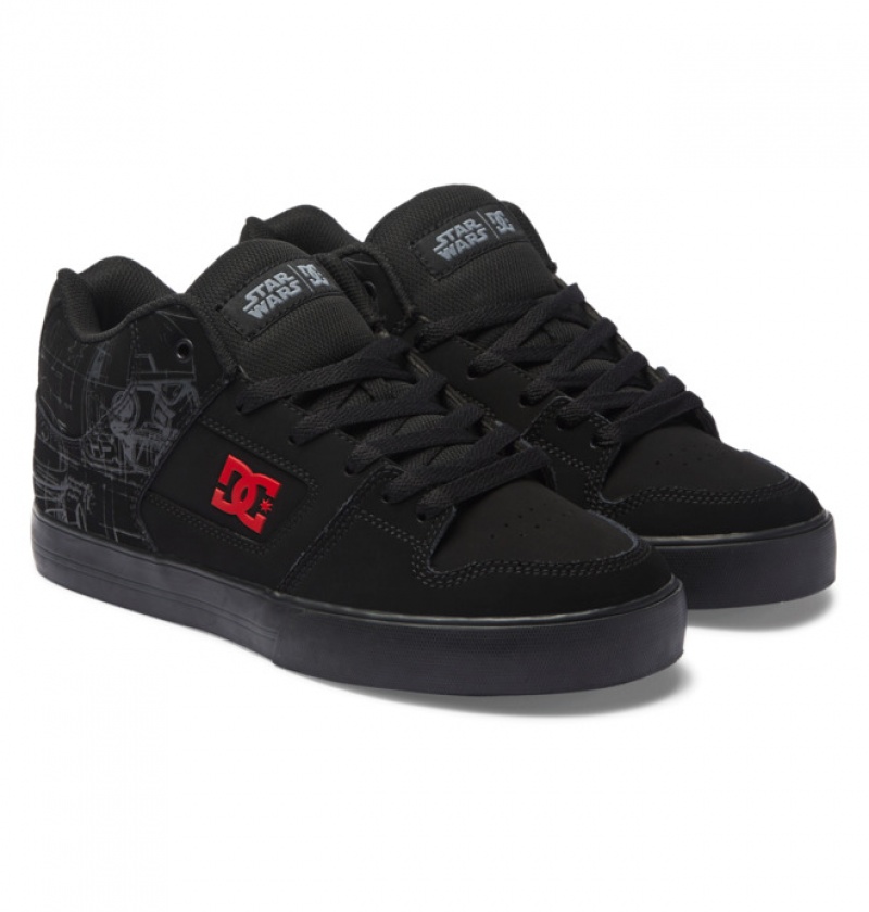 Hombre Pure DC Shoes MID Mid-Top Negras Rojas | MCL-726913