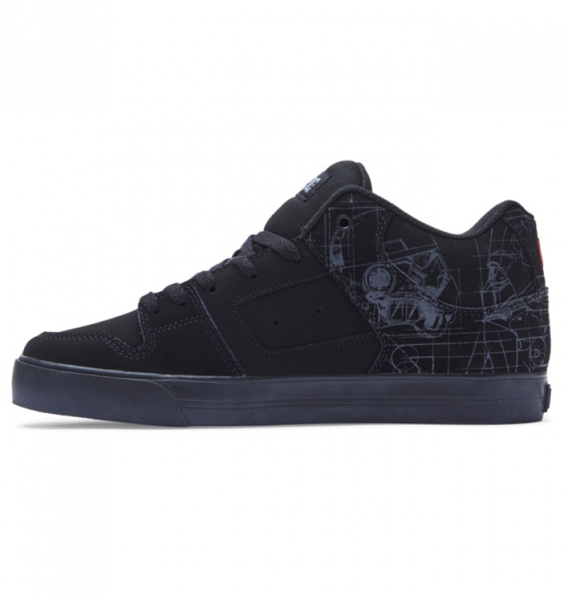 Hombre Pure DC Shoes MID Mid-Top Negras Rojas | MCL-726913