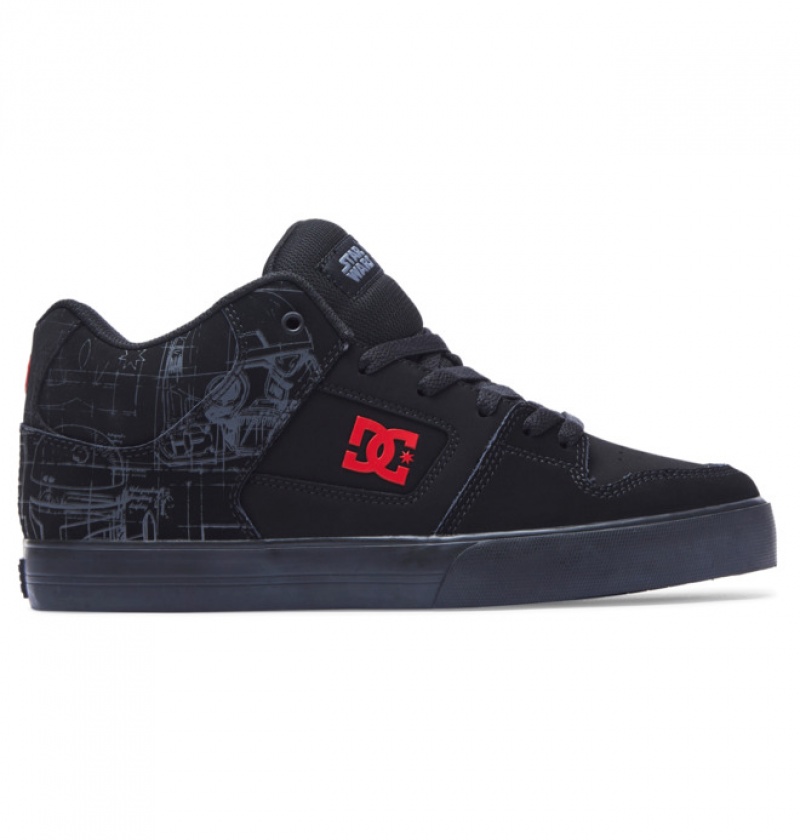 Hombre Pure DC Shoes MID Mid-Top Negras Rojas | MCL-726913