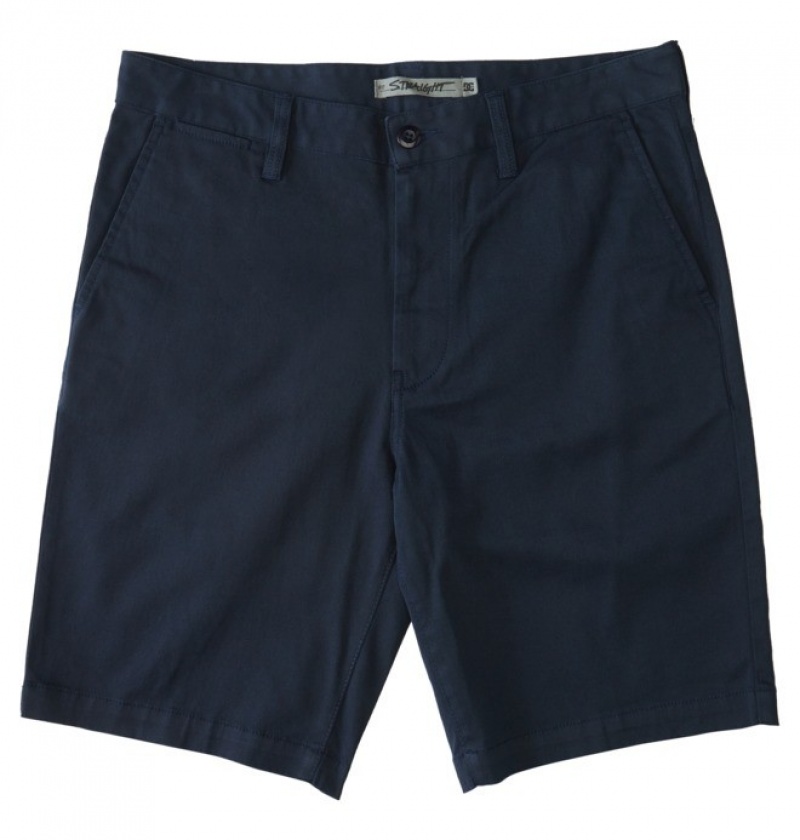 Hombre Short DC Shoes Worker Chino Azul Marino | WKL-527018