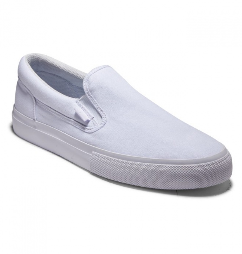 Hombre Slip On DC Shoes Manual Blancas | AGJ-147635