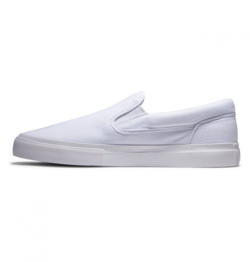 Hombre Slip On DC Shoes Manual Blancas | AGJ-147635