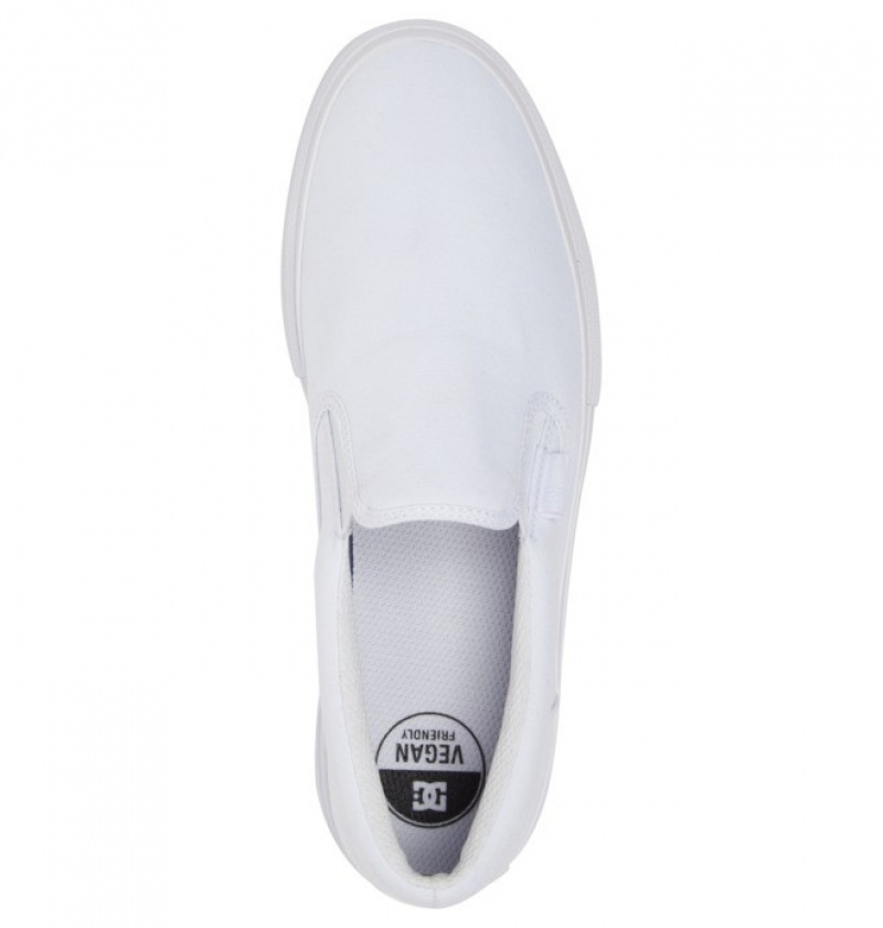 Hombre Slip On DC Shoes Manual Blancas | AGJ-147635